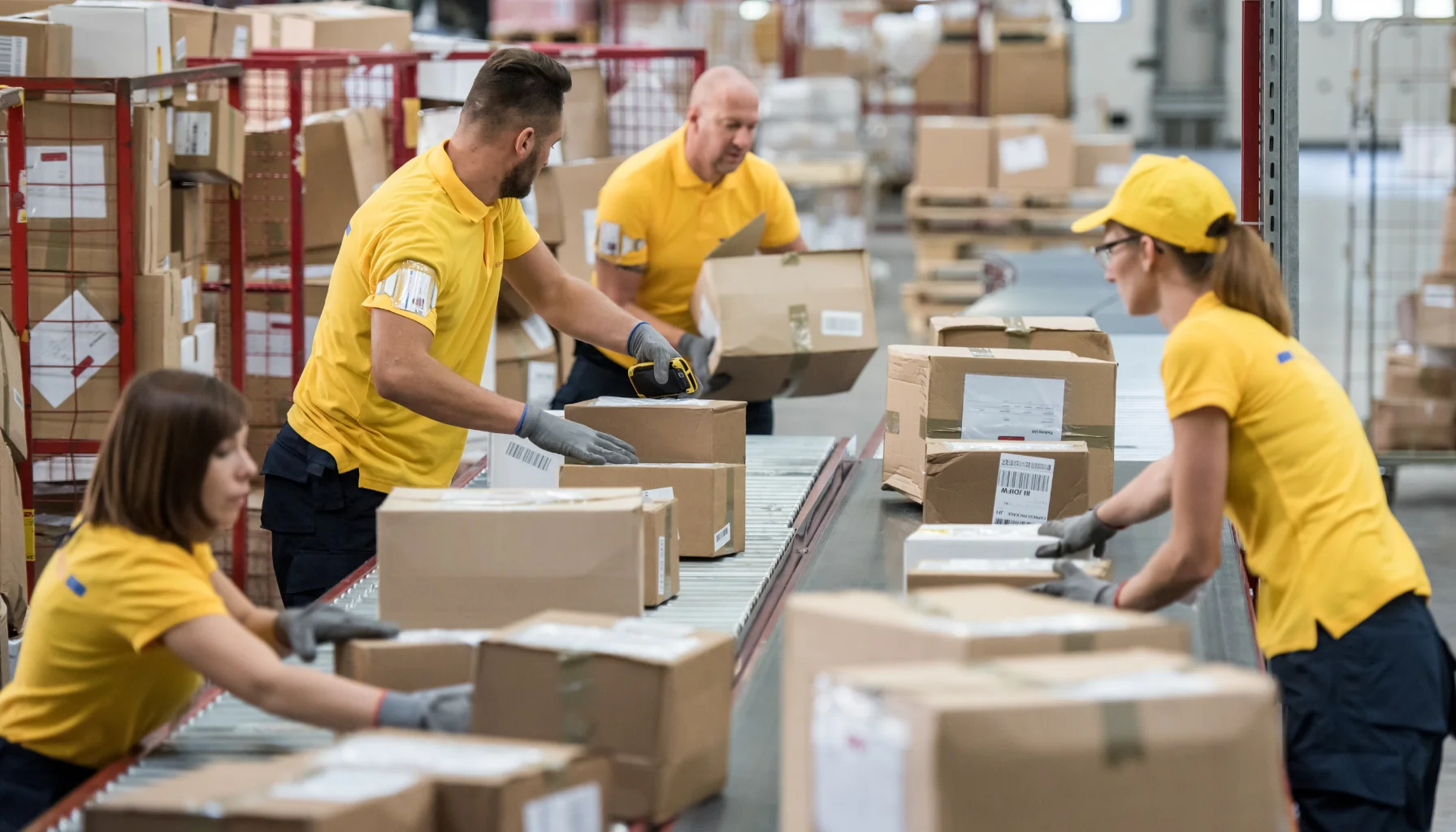 Secure packaging and handling areas in UK warehouse